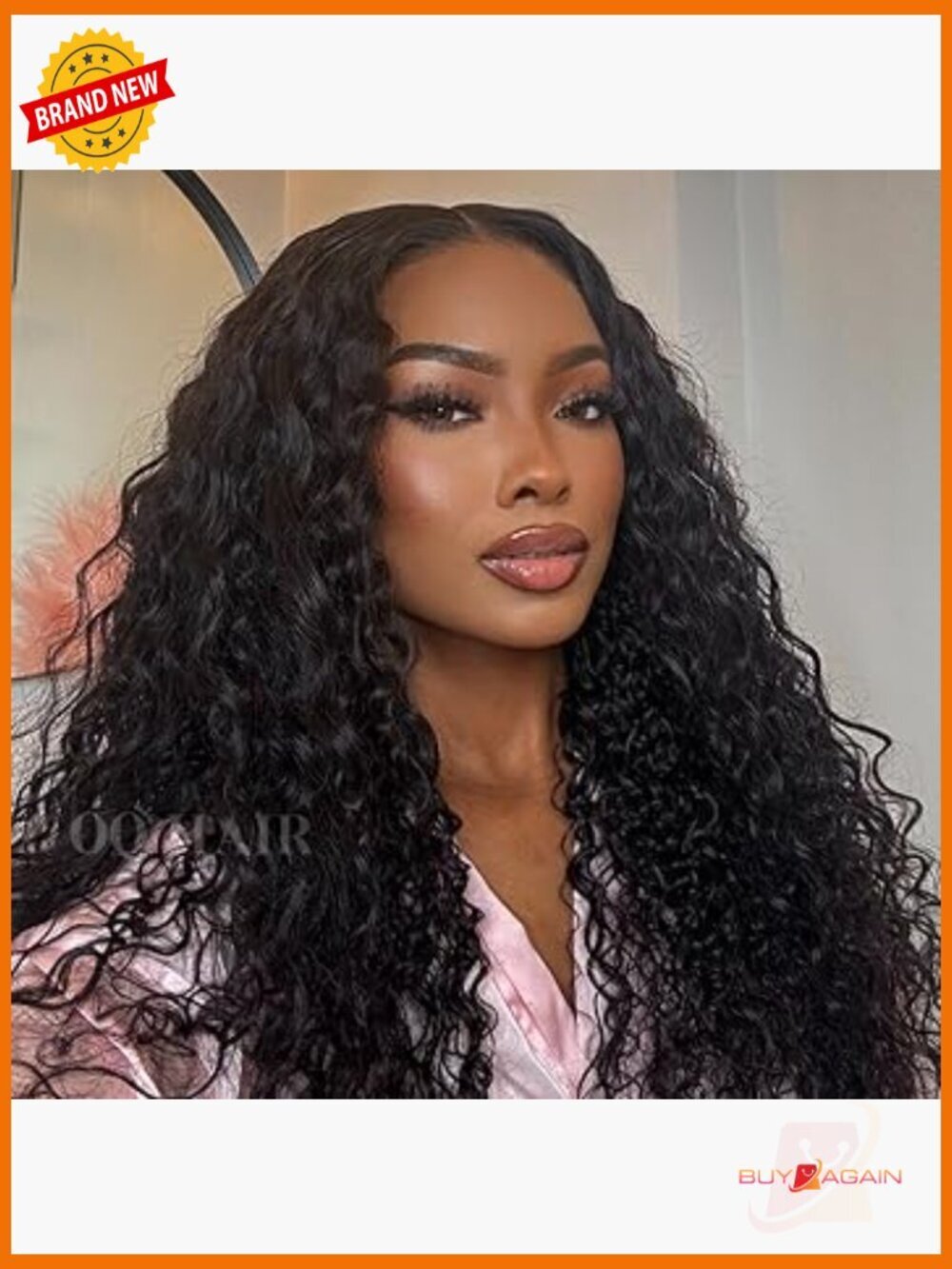 V Part Wig Human Hair Water Wave 180% Density Adjustable Drawstring Half Wig 18